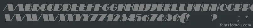 フォントTheatricalBoldItalic – 黒い背景に灰色の文字