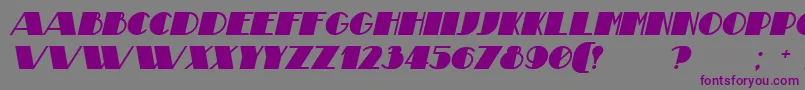 TheatricalBoldItalic-Schriftart – Violette Schriften auf grauem Hintergrund