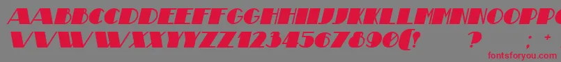 TheatricalBoldItalic Font – Red Fonts on Gray Background