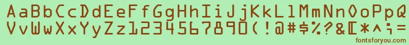 Ocr1Ssi Font – Brown Fonts on Green Background