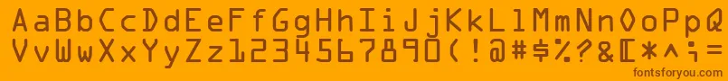 Ocr1Ssi-Schriftart – Braune Schriften auf orangefarbenem Hintergrund