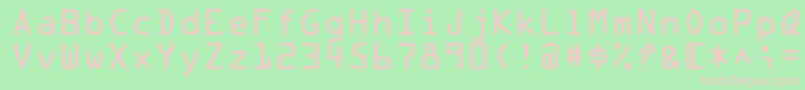 Fonte Ocr1Ssi – fontes rosa em um fundo verde