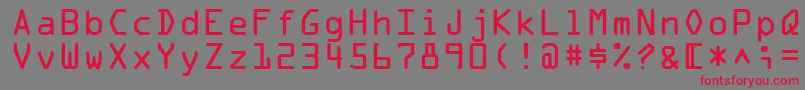 Ocr1Ssi-Schriftart – Rote Schriften auf grauem Hintergrund