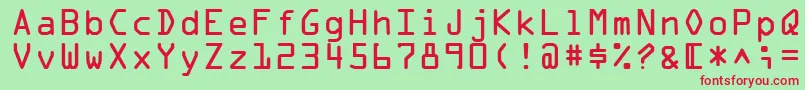 Ocr1Ssi Font – Red Fonts on Green Background