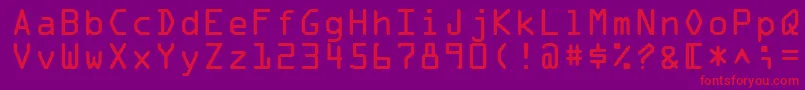 Ocr1Ssi-fontti – punaiset fontit violetilla taustalla