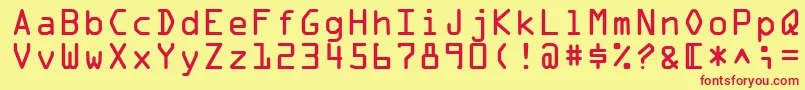 Ocr1Ssi Font – Red Fonts on Yellow Background