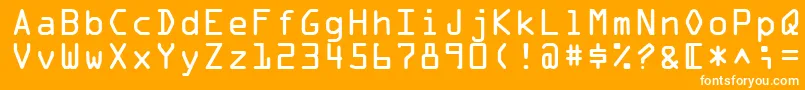 Ocr1Ssi-fontti – valkoiset fontit oranssilla taustalla