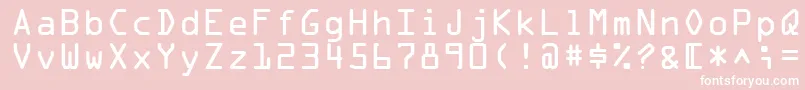Ocr1Ssi-Schriftart – Weiße Schriften auf rosa Hintergrund