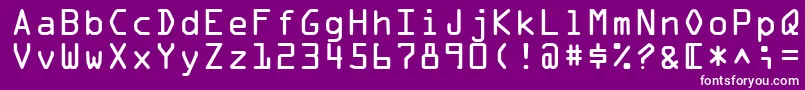 Ocr1Ssi-Schriftart – Weiße Schriften auf violettem Hintergrund