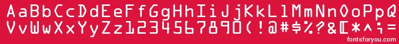 Ocr1Ssi-Schriftart – Weiße Schriften auf rotem Hintergrund