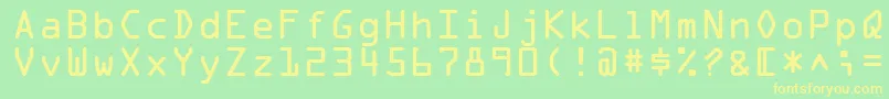 フォントOcr1Ssi – 黄色の文字が緑の背景にあります