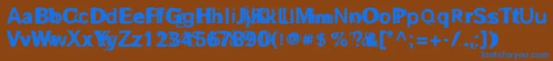 Grosaf Font – Blue Fonts on Brown Background