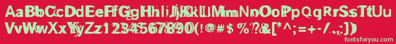 フォントGrosaf – 赤い背景に緑の文字