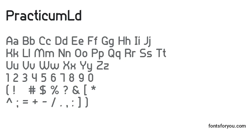 Fuente PracticumLd - alfabeto, números, caracteres especiales