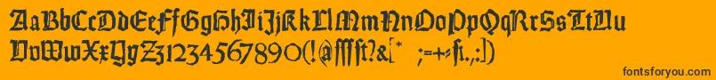 WeissGotischRandom Font – Black Fonts on Orange Background