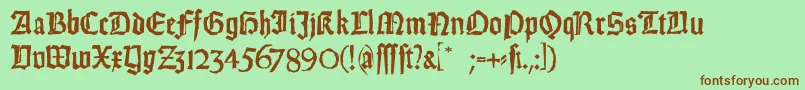 WeissGotischRandom Font – Brown Fonts on Green Background