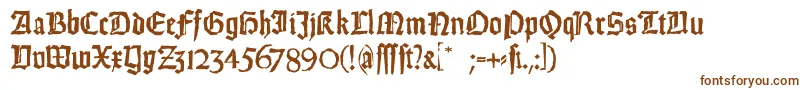 WeissGotischRandom-fontti – ruskeat fontit valkoisella taustalla