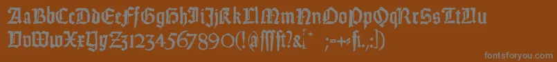 フォントWeissGotischRandom – 茶色の背景に灰色の文字