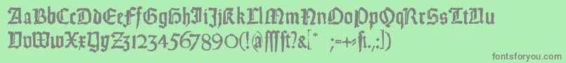 WeissGotischRandom Font – Gray Fonts on Green Background