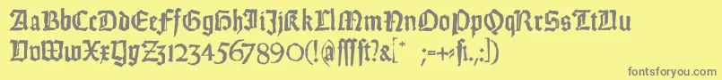WeissGotischRandom Font – Gray Fonts on Yellow Background