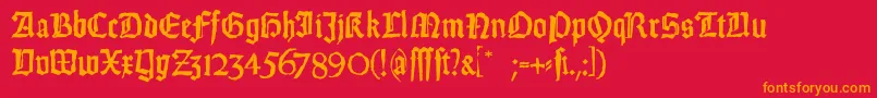 Шрифт WeissGotischRandom – оранжевые шрифты на красном фоне