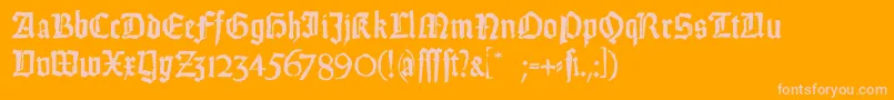 WeissGotischRandom Font – Pink Fonts on Orange Background