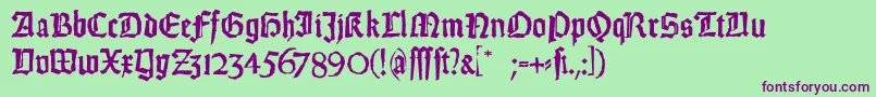 Шрифт WeissGotischRandom – фиолетовые шрифты на зелёном фоне