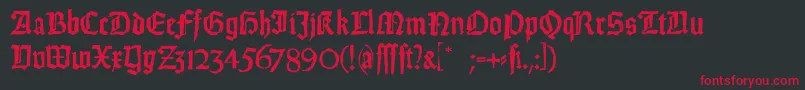 WeissGotischRandom Font – Red Fonts on Black Background