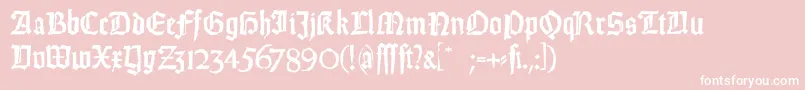 WeissGotischRandom Font – White Fonts on Pink Background