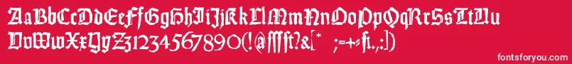 fuente WeissGotischRandom – Fuentes Blancas Sobre Fondo Rojo