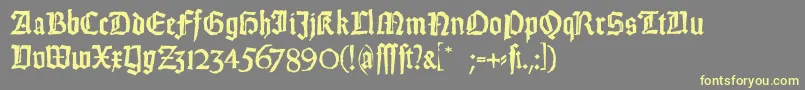 Fonte WeissGotischRandom – fontes amarelas em um fundo cinza