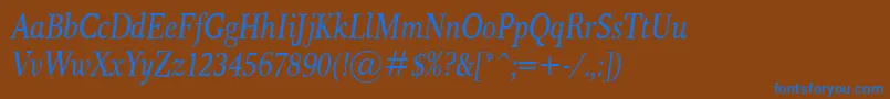ResPublicaCondItalic Font – Blue Fonts on Brown Background