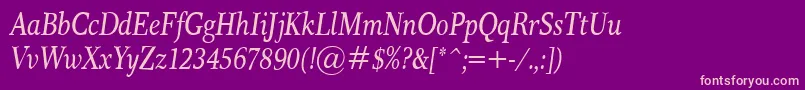 ResPublicaCondItalic Font – Pink Fonts on Purple Background