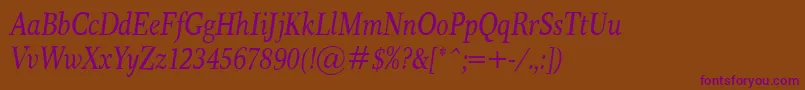 ResPublicaCondItalic Font – Purple Fonts on Brown Background