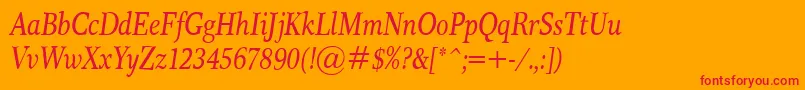 ResPublicaCondItalic Font – Red Fonts on Orange Background