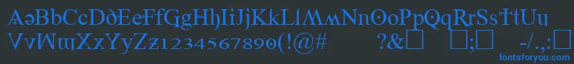 Denial2regular Font – Blue Fonts on Black Background