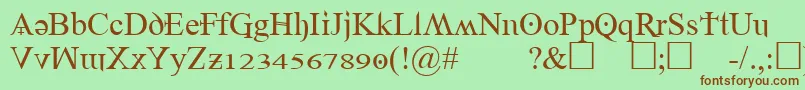 Denial2regular Font – Brown Fonts on Green Background