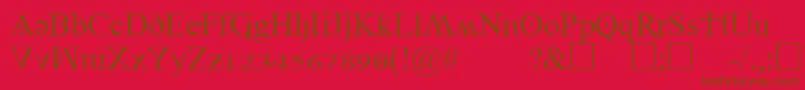 Czcionka Denial2regular – brązowe czcionki na czerwonym tle