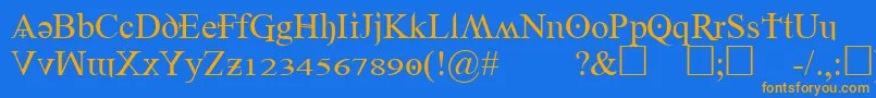 Denial2regular Font – Orange Fonts on Blue Background