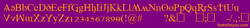 Denial2regular Font – Orange Fonts on Purple Background