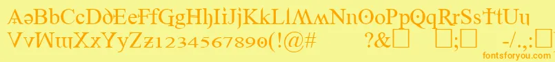Denial2regular Font – Orange Fonts on Yellow Background