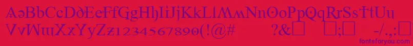 Police Denial2regular – polices violettes sur fond rouge