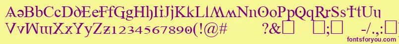 Denial2regular Font – Purple Fonts on Yellow Background