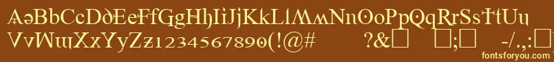 Denial2regular Font – Yellow Fonts on Brown Background