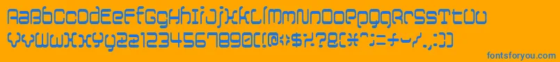 12saruyellowfog Font – Blue Fonts on Orange Background