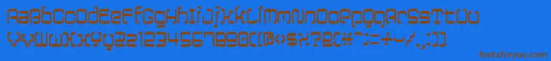 12saruyellowfog Font – Brown Fonts on Blue Background