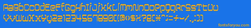 12saruyellowfog Font – Orange Fonts on Blue Background