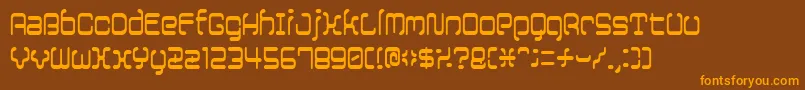 12saruyellowfog Font – Orange Fonts on Brown Background