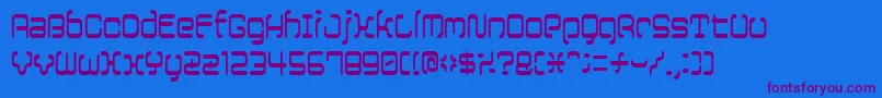 12saruyellowfog Font – Purple Fonts on Blue Background