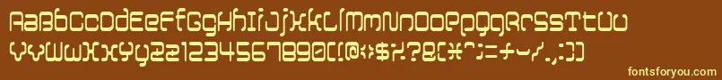 12saruyellowfog-fontti – keltaiset fontit ruskealla taustalla